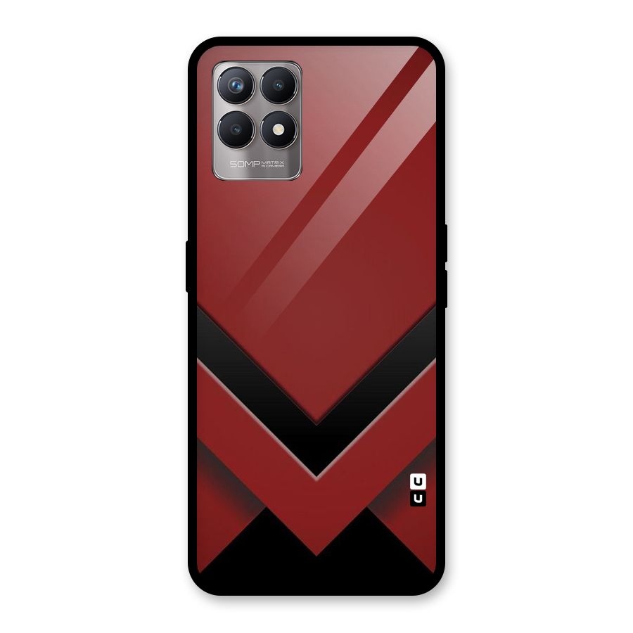 Red Black Fold Glass Back Case for Realme Narzo 50
