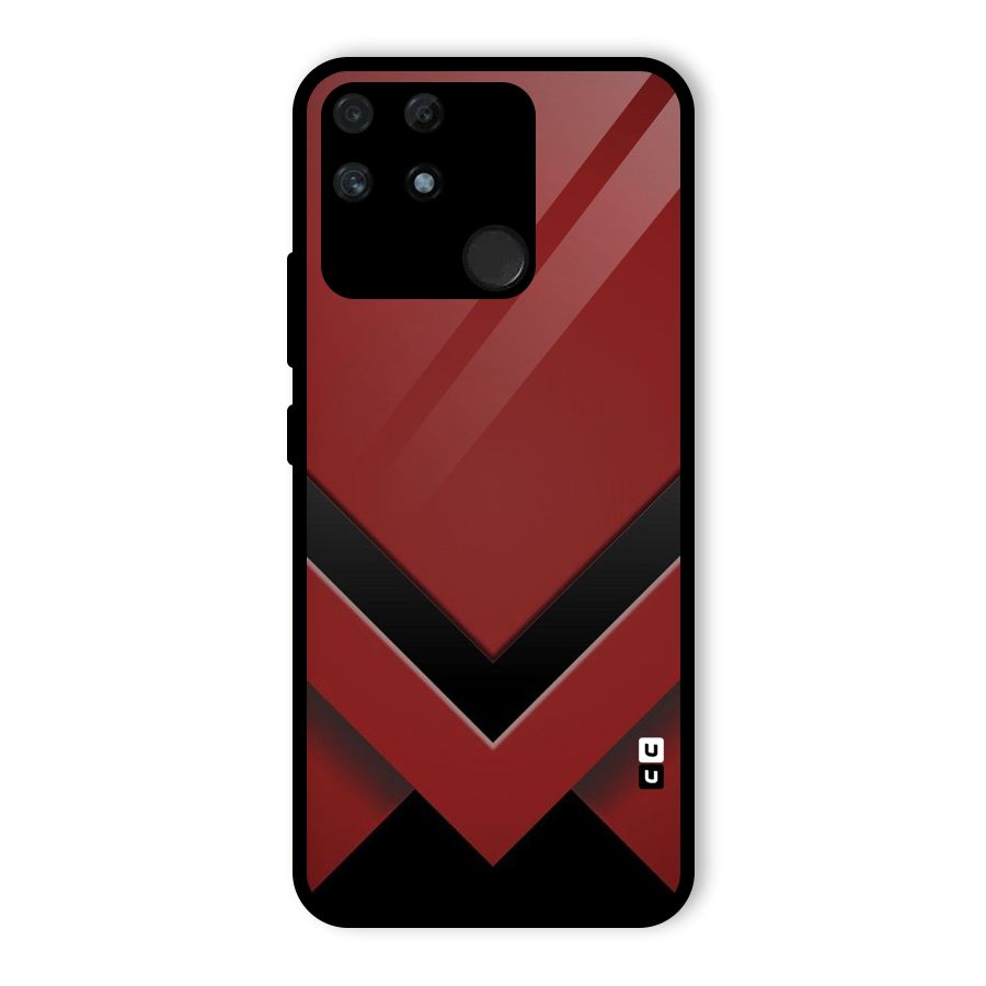 Red Black Fold Glass Back Case for Realme Narzo 50A