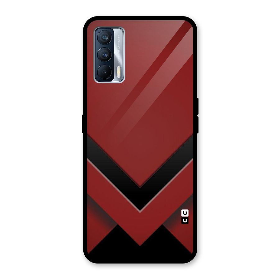Red Black Fold Glass Back Case for Realme X7