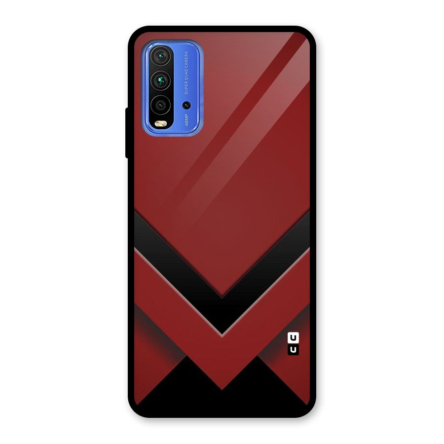 Red Black Fold Glass Back Case for Redmi 9 Power