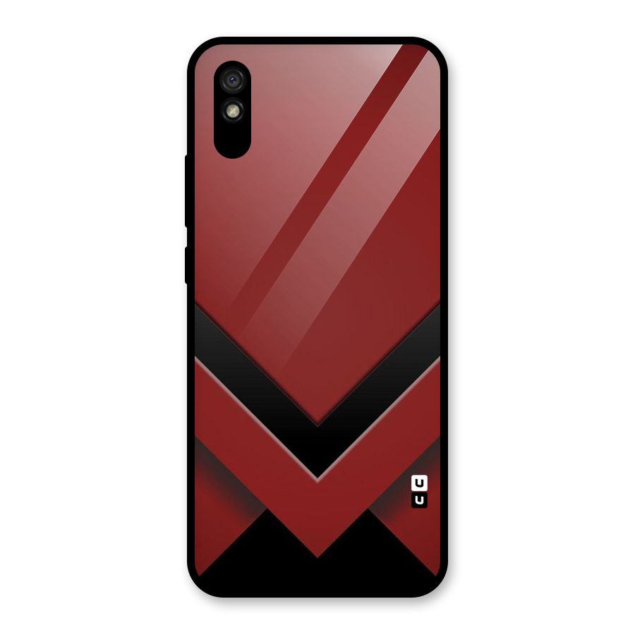 Red Black Fold Glass Back Case for Redmi 9i