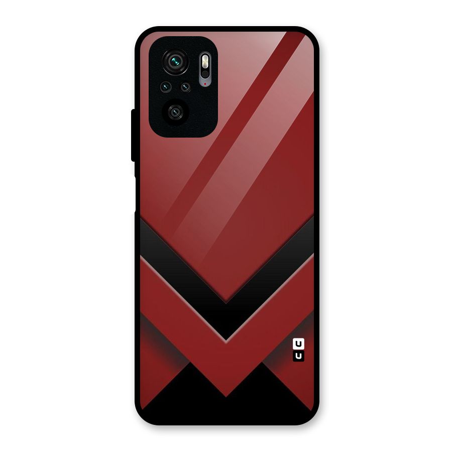 Red Black Fold Glass Back Case for Redmi Note 10S
