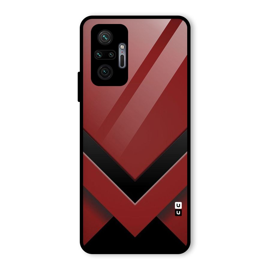 Red Black Fold Glass Back Case for Redmi Note 10 Pro Max