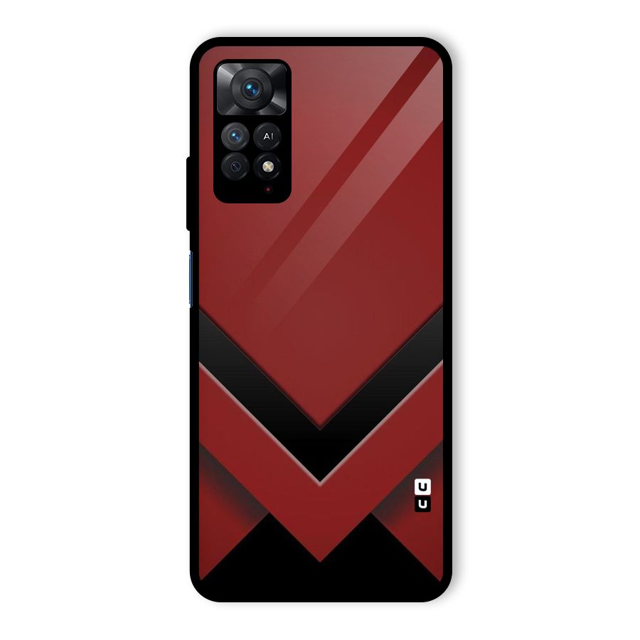 Red Black Fold Glass Back Case for Redmi Note 11 Pro