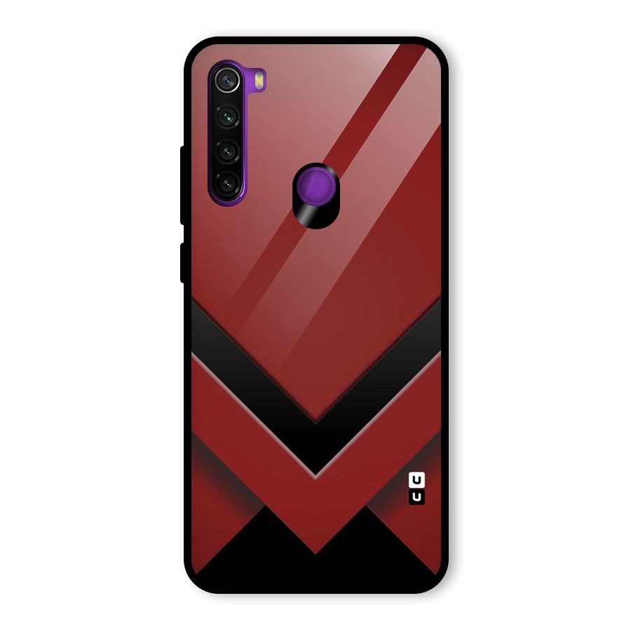 Red Black Fold Glass Back Case for Redmi Note 8