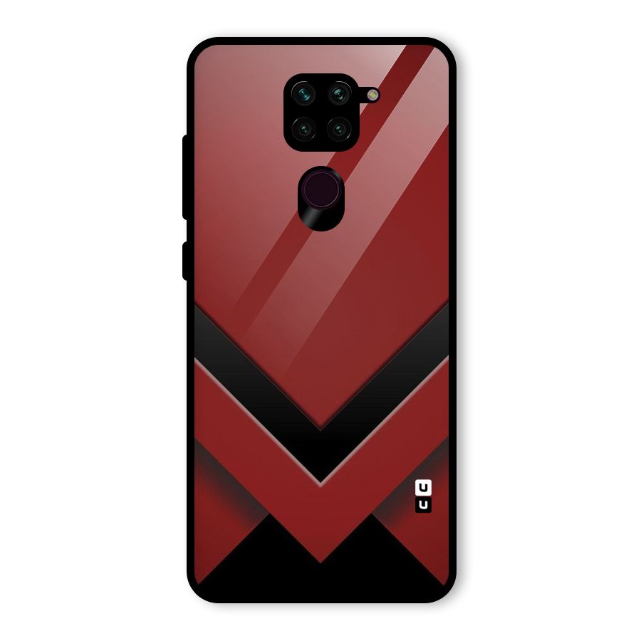 Red Black Fold Glass Back Case for Redmi Note 9