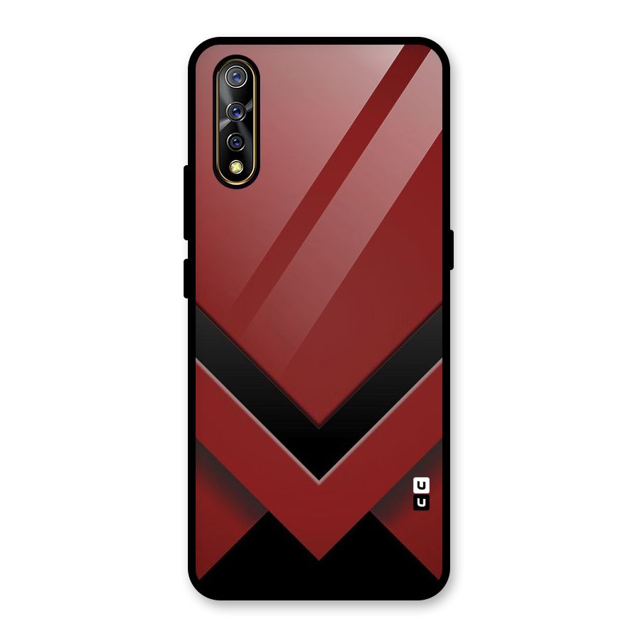 Red Black Fold Glass Back Case for Vivo S1