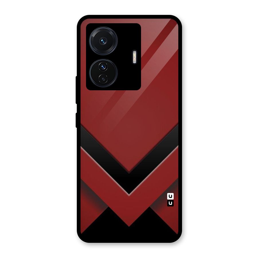 Red Black Fold Glass Back Case for Vivo T1 Pro