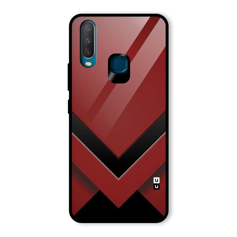 Red Black Fold Glass Back Case for Vivo U10