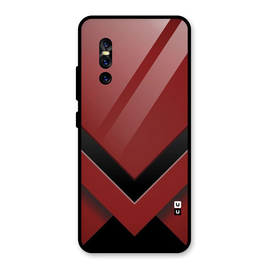 Red Black Fold Glass Back Case for Vivo V15 Pro