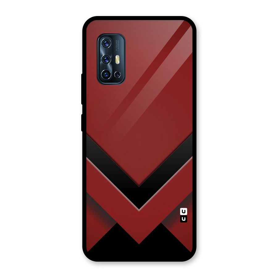 Red Black Fold Glass Back Case for Vivo V17