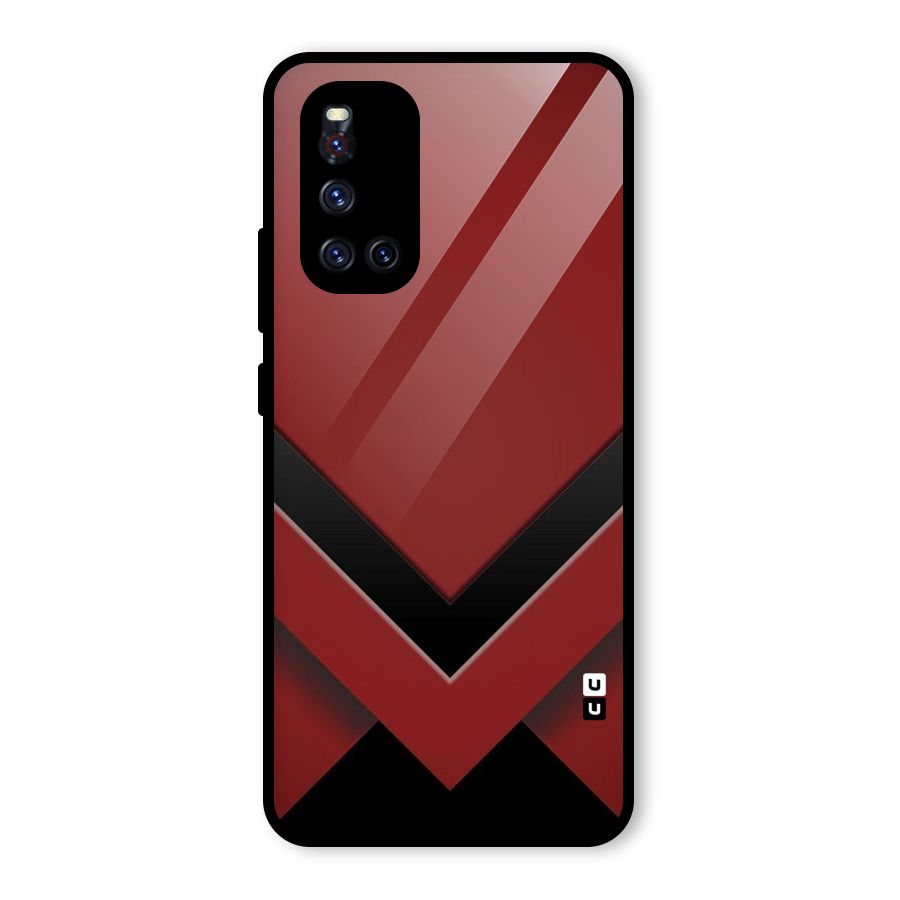 Red Black Fold Glass Back Case for Vivo V19