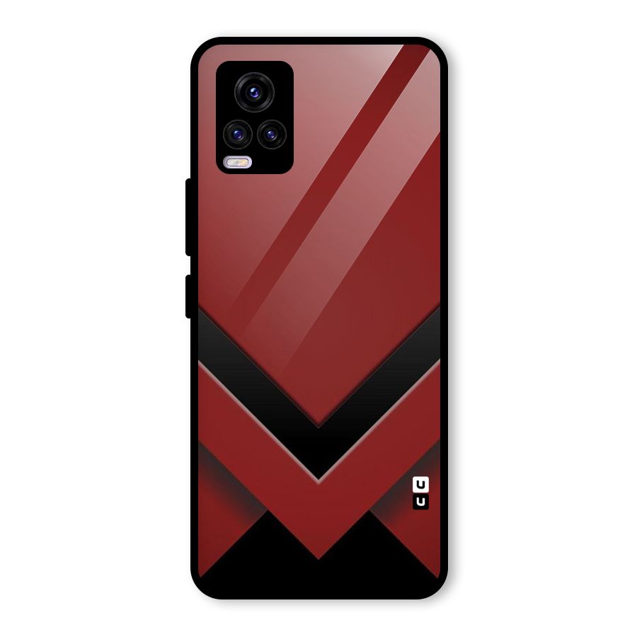 Red Black Fold Glass Back Case for Vivo V20