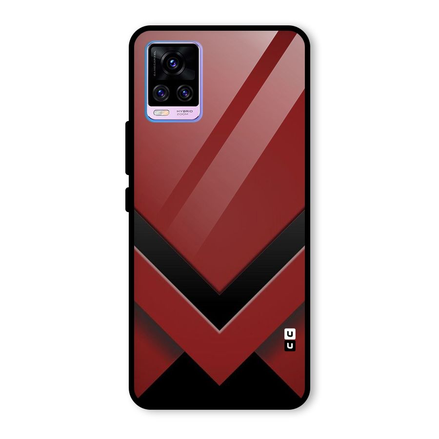 Red Black Fold Glass Back Case for Vivo V20 Pro
