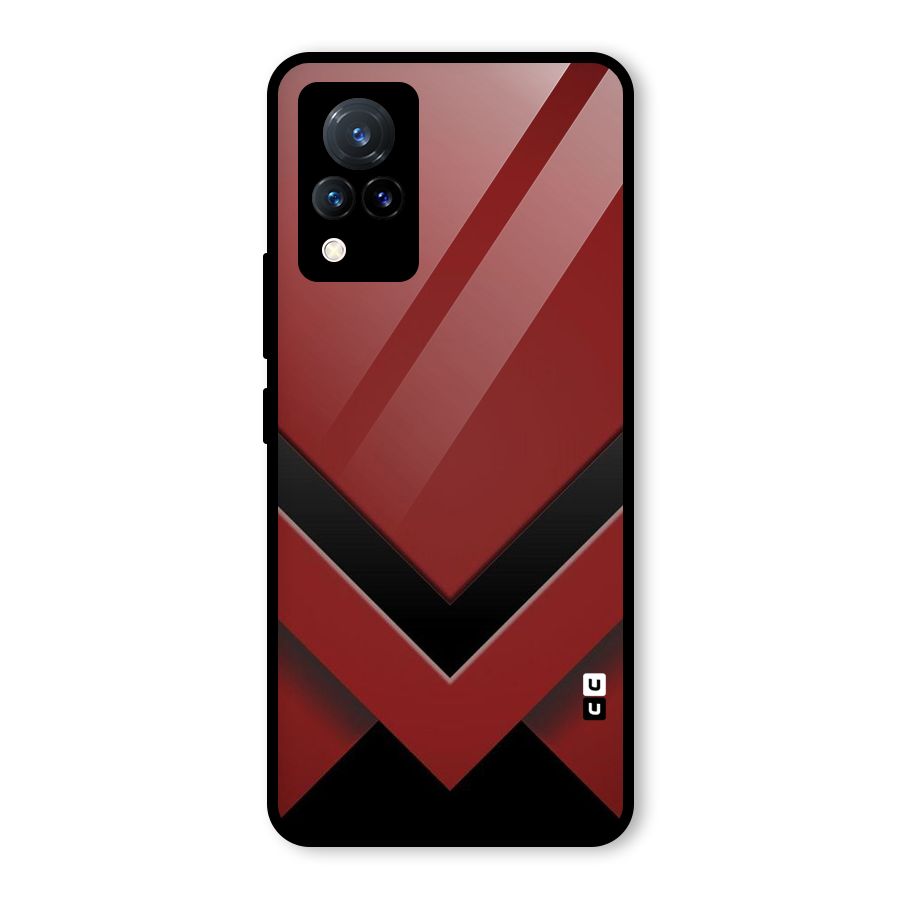 Red Black Fold Glass Back Case for Vivo V21 5G