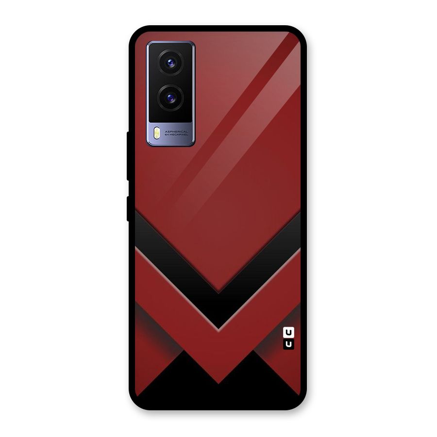 Red Black Fold Glass Back Case for Vivo V21e 5G
