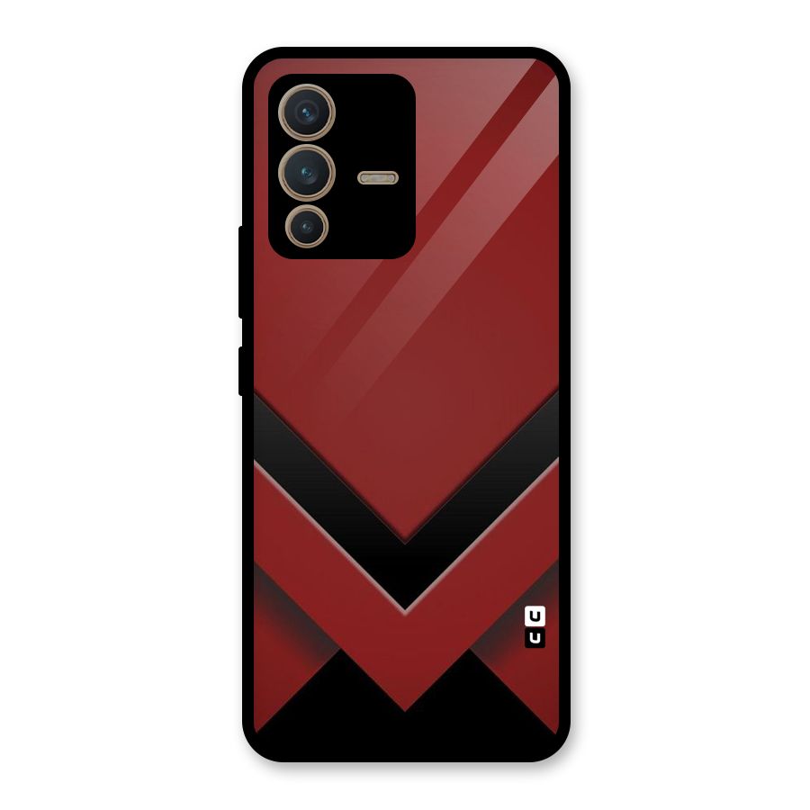 Red Black Fold Glass Back Case for Vivo V23 5G
