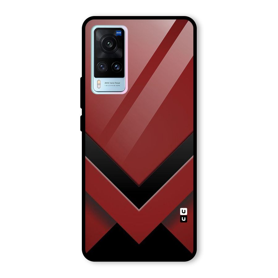Red Black Fold Glass Back Case for Vivo X60