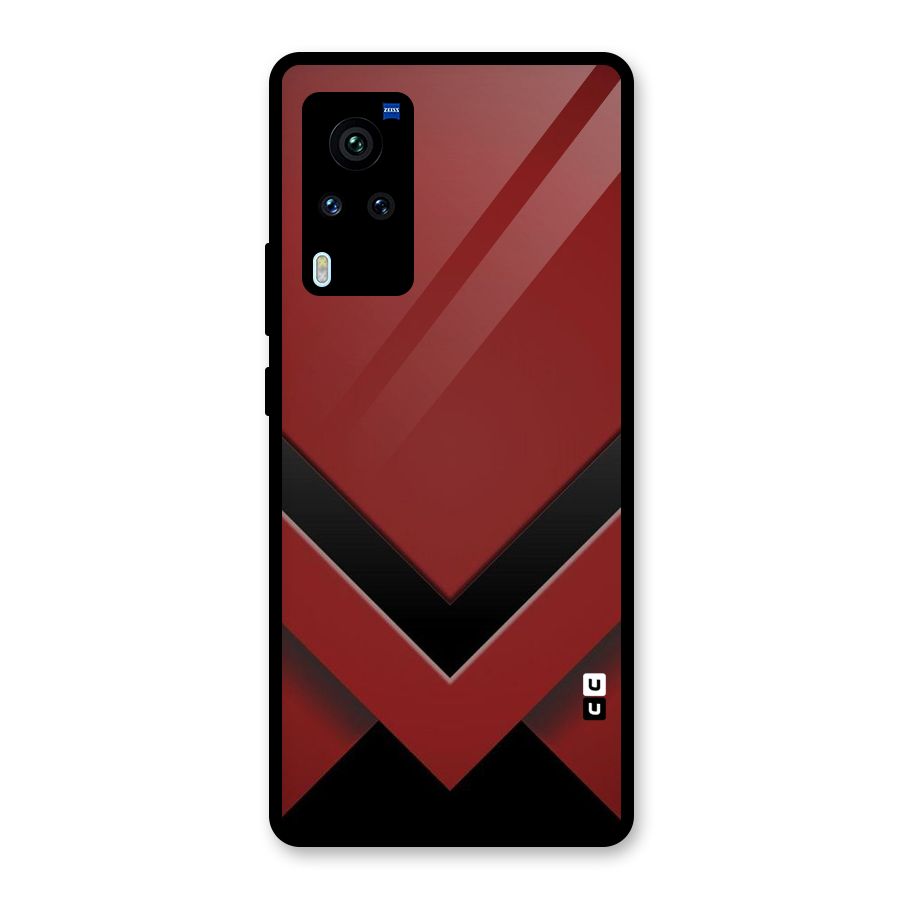 Red Black Fold Glass Back Case for Vivo X60 Pro