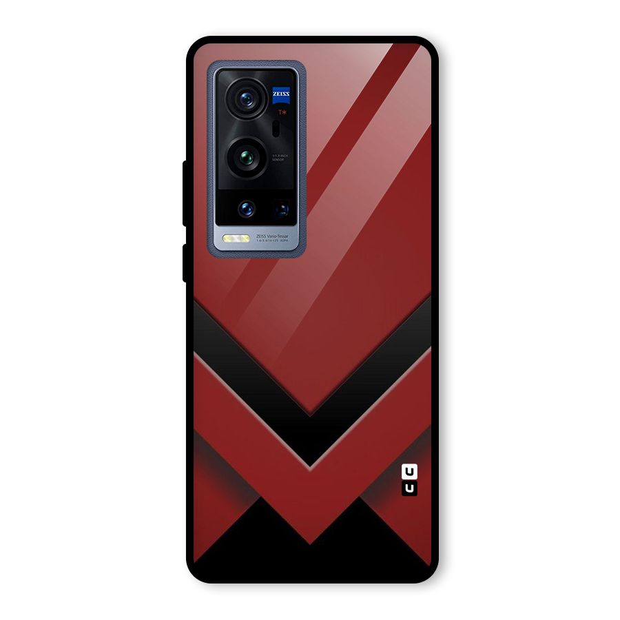Red Black Fold Glass Back Case for Vivo X60 Pro Plus