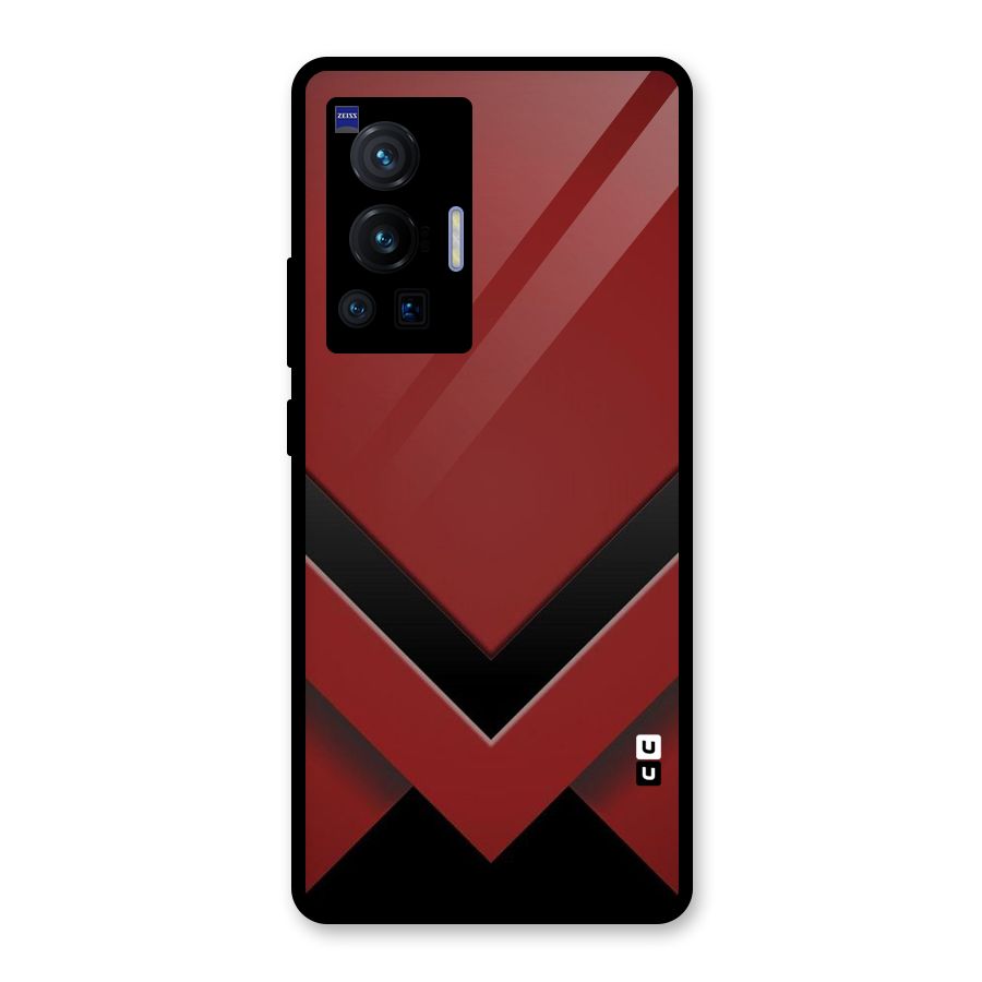Red Black Fold Glass Back Case for Vivo X70 Pro