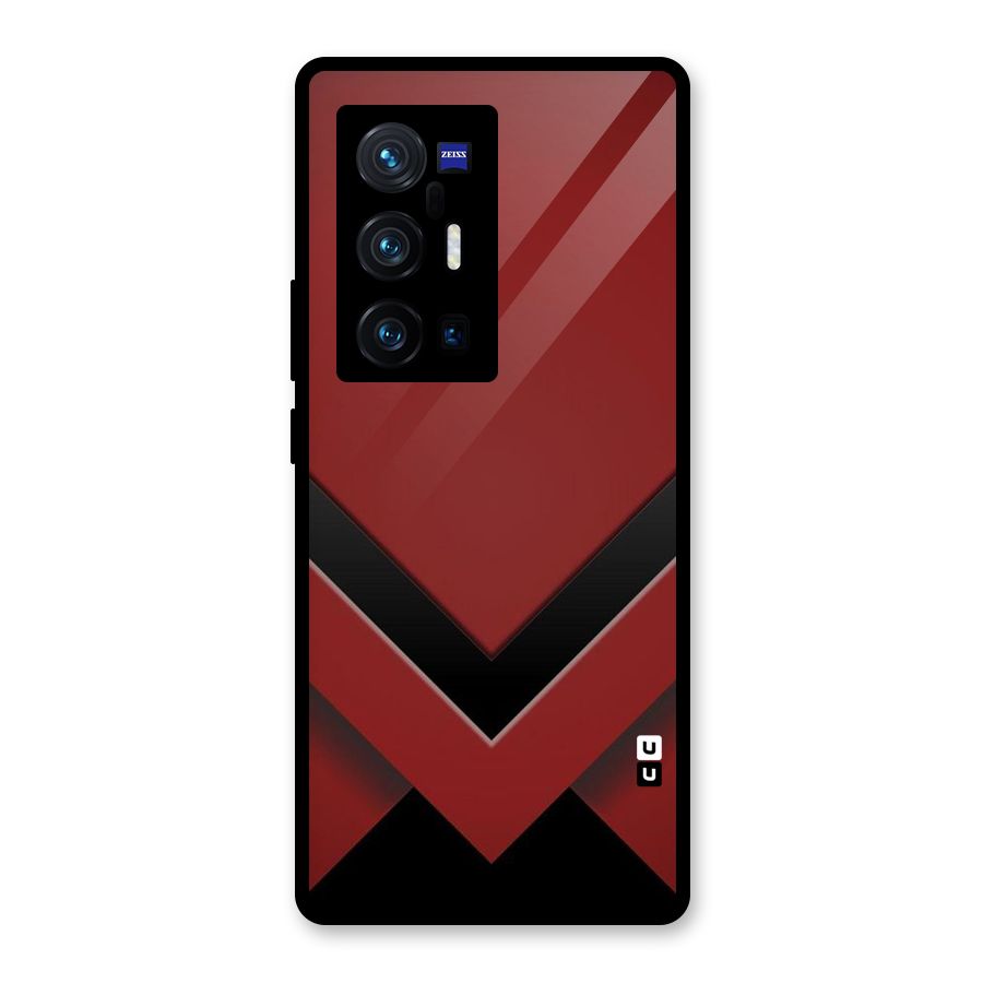 Red Black Fold Glass Back Case for Vivo X70 Pro Plus