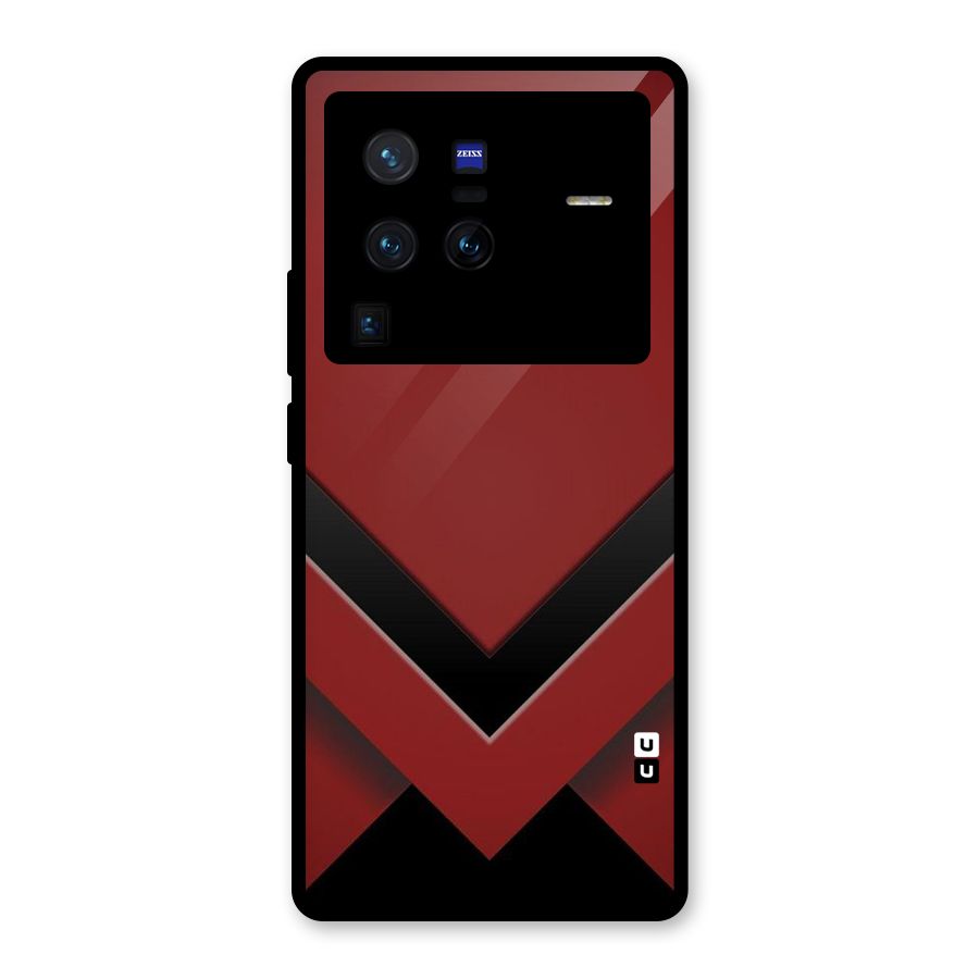 Red Black Fold Glass Back Case for Vivo X80 Pro