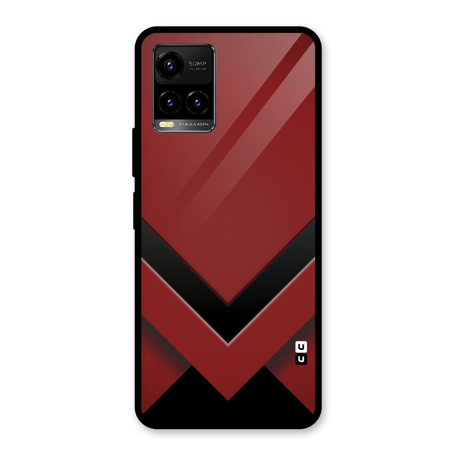 Red Black Fold Glass Back Case for Vivo Y21T