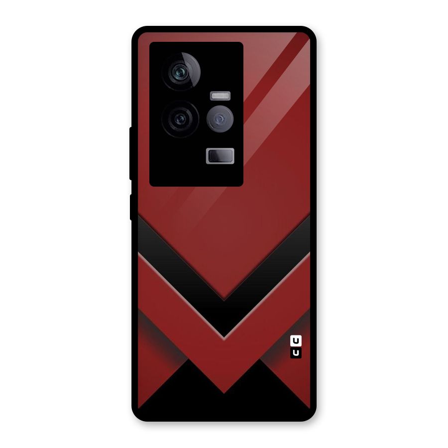 Red Black Fold Glass Back Case for Vivo iQOO 11 5G