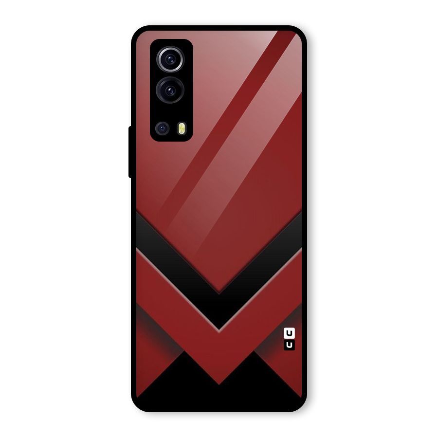 Red Black Fold Glass Back Case for Vivo iQOO Z3