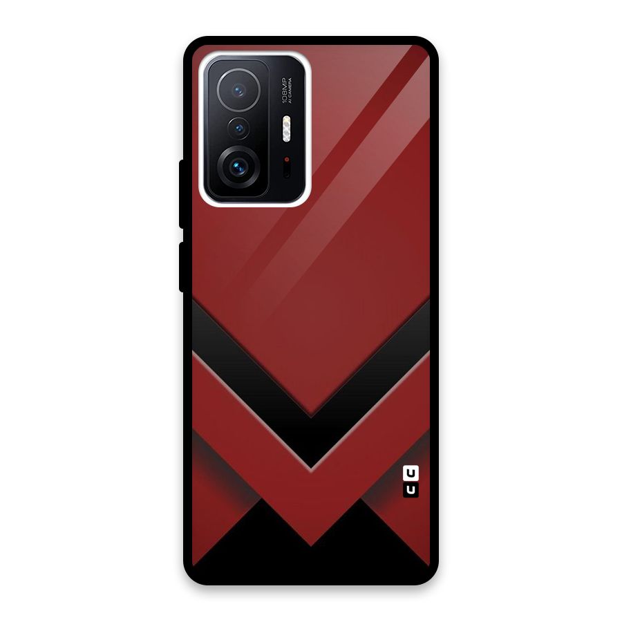Red Black Fold Glass Back Case for Xiaomi 11T Pro