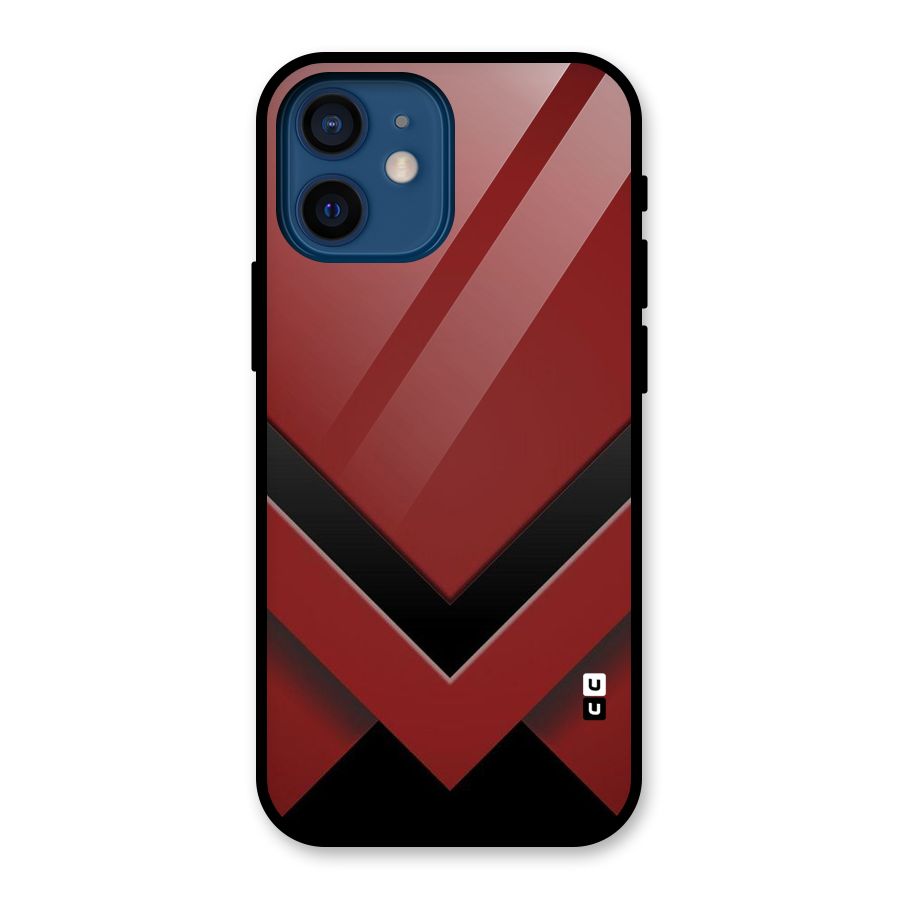 Red Black Fold Glass Back Case for iPhone 12 Mini