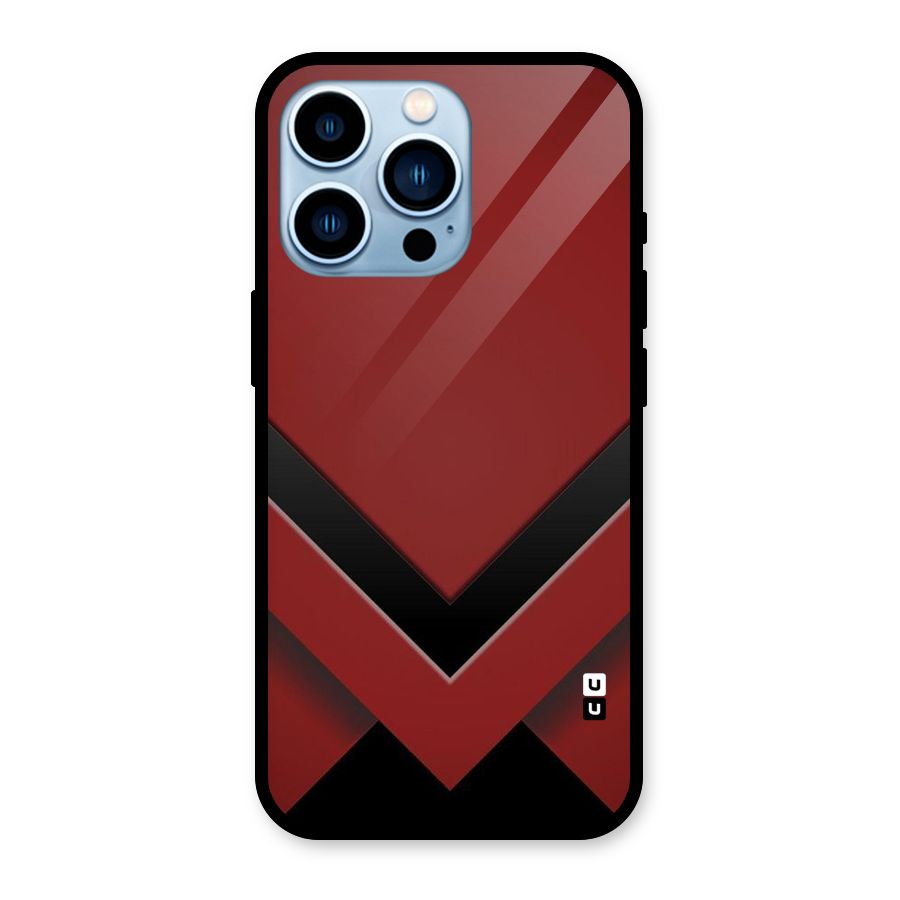 Red Black Fold Glass Back Case for iPhone 13 Pro
