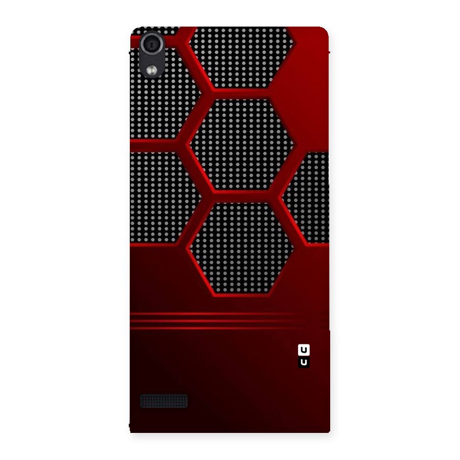 Red Black Hexagons Back Case for Ascend P6