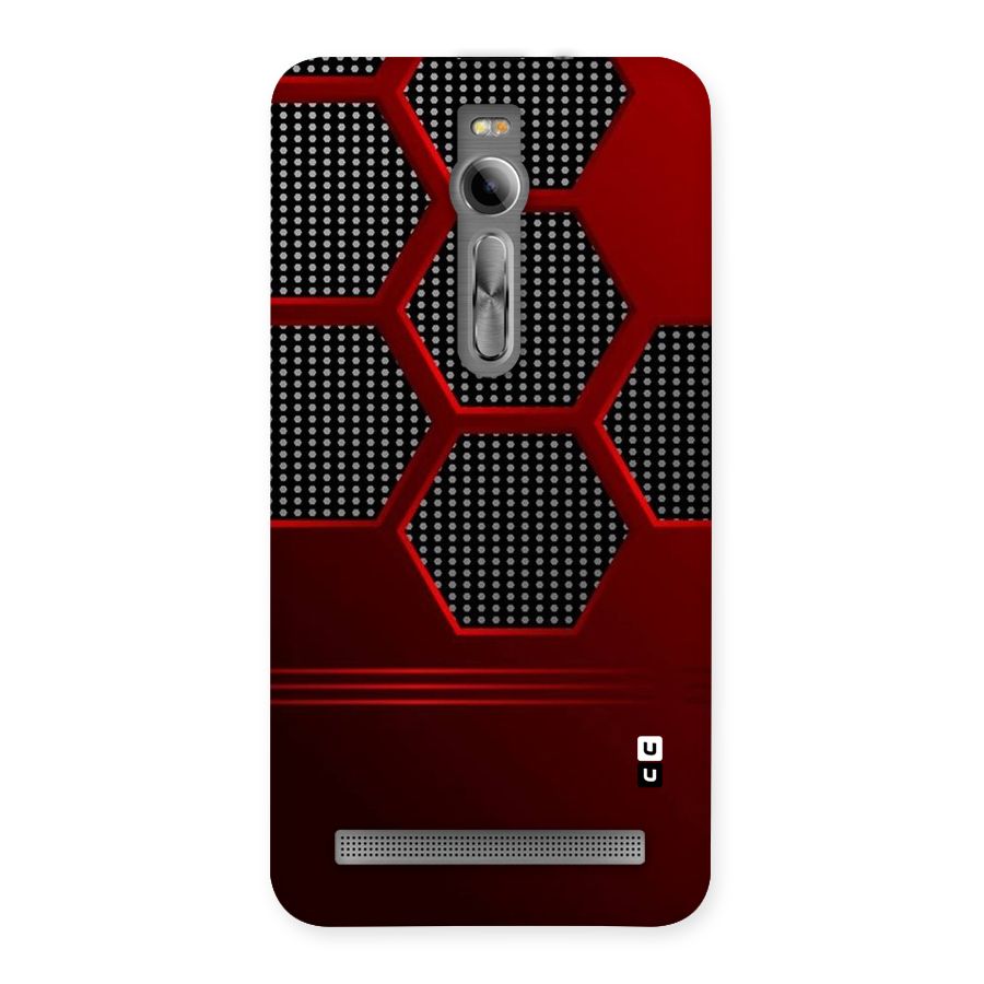 Red Black Hexagons Back Case for Asus Zenfone 2