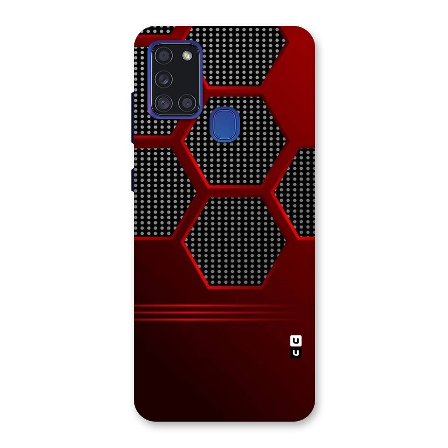 Red Black Hexagons Back Case for Galaxy A21s