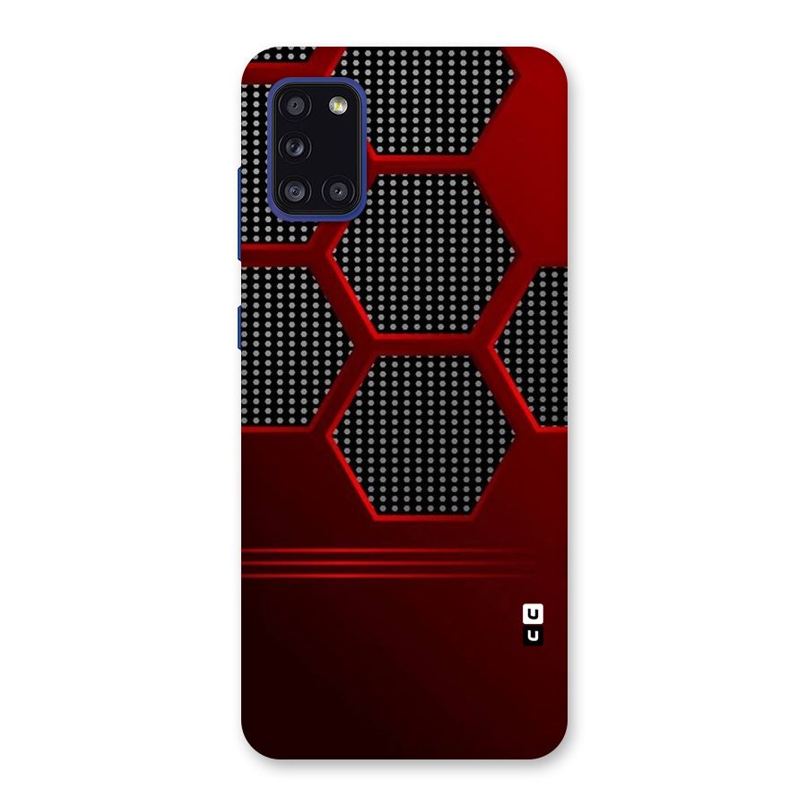 Red Black Hexagons Back Case for Galaxy A31