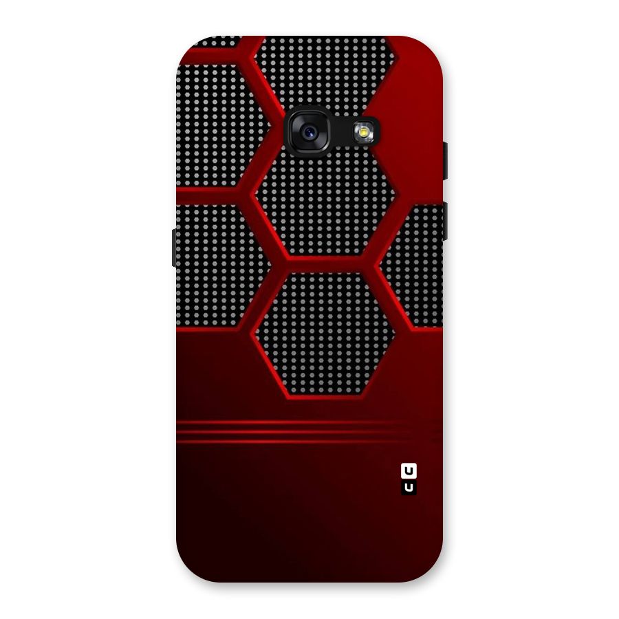 Red Black Hexagons Back Case for Galaxy A3 (2017)