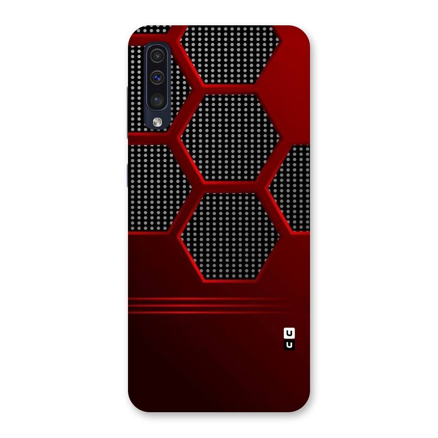 Red Black Hexagons Back Case for Galaxy A50