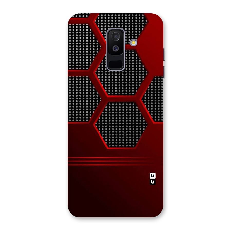 Red Black Hexagons Back Case for Galaxy A6 Plus