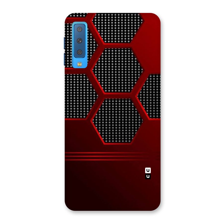 Red Black Hexagons Back Case for Galaxy A7 (2018)