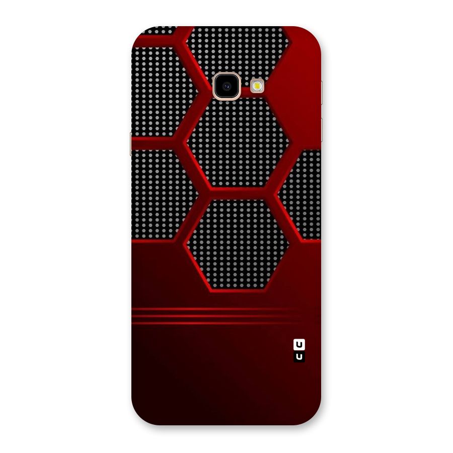 Red Black Hexagons Back Case for Galaxy J4 Plus