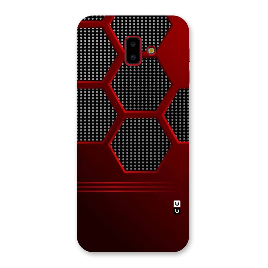 Red Black Hexagons Back Case for Galaxy J6 Plus