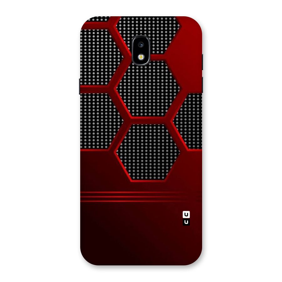 Red Black Hexagons Back Case for Galaxy J7 Pro