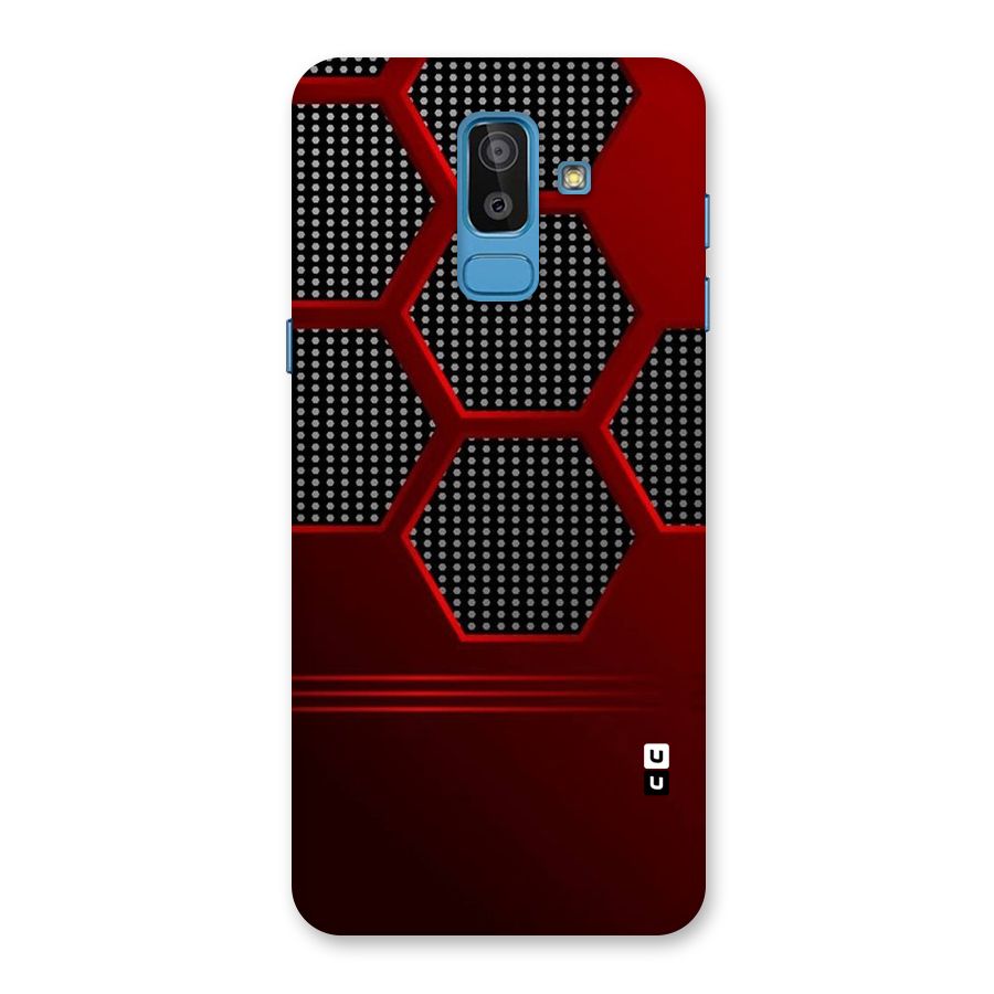 Red Black Hexagons Back Case for Galaxy J8