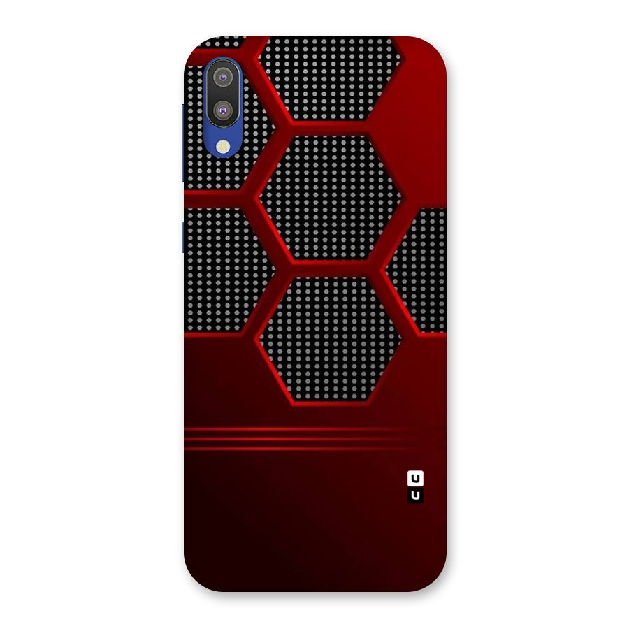 Red Black Hexagons Back Case for Galaxy M10