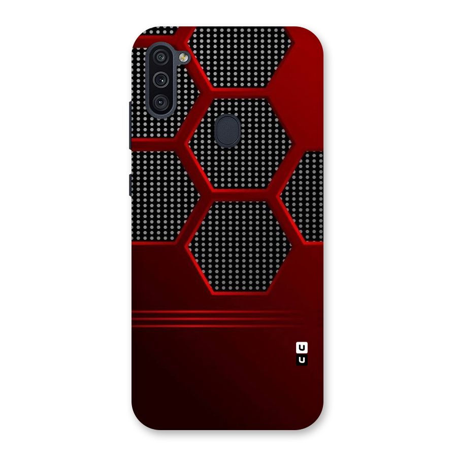 Red Black Hexagons Back Case for Galaxy M11