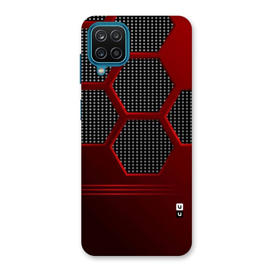 Red Black Hexagons Back Case for Galaxy M12