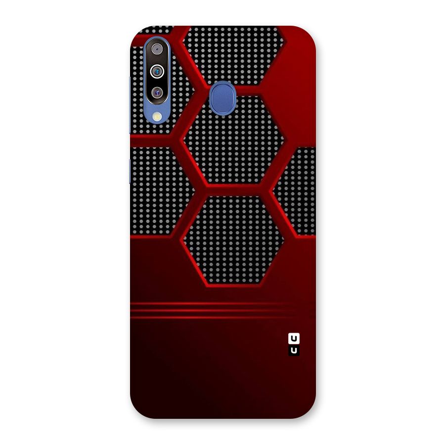 Red Black Hexagons Back Case for Galaxy M30