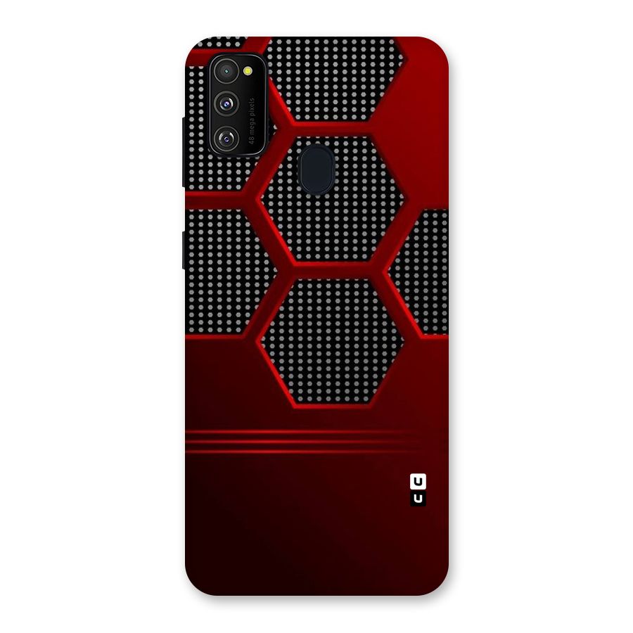 Red Black Hexagons Back Case for Galaxy M30s